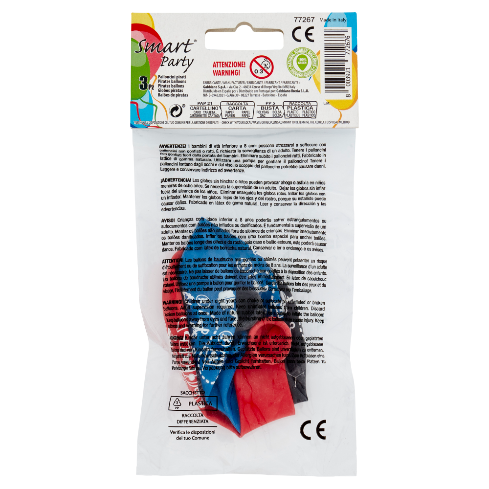 Smart Party Palloncini "Pirati" 3 pz