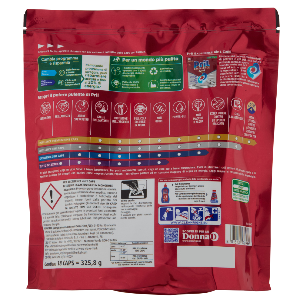 PRIL Excellence 4in1 Caps 18pz (325,8g)