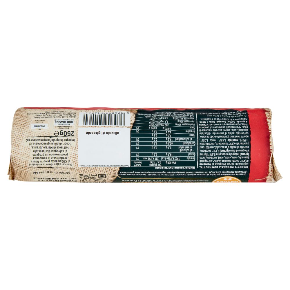 Gran Cereale Frutta Biscotti con Mirtilli Mele e Nocciole Tubo 250g