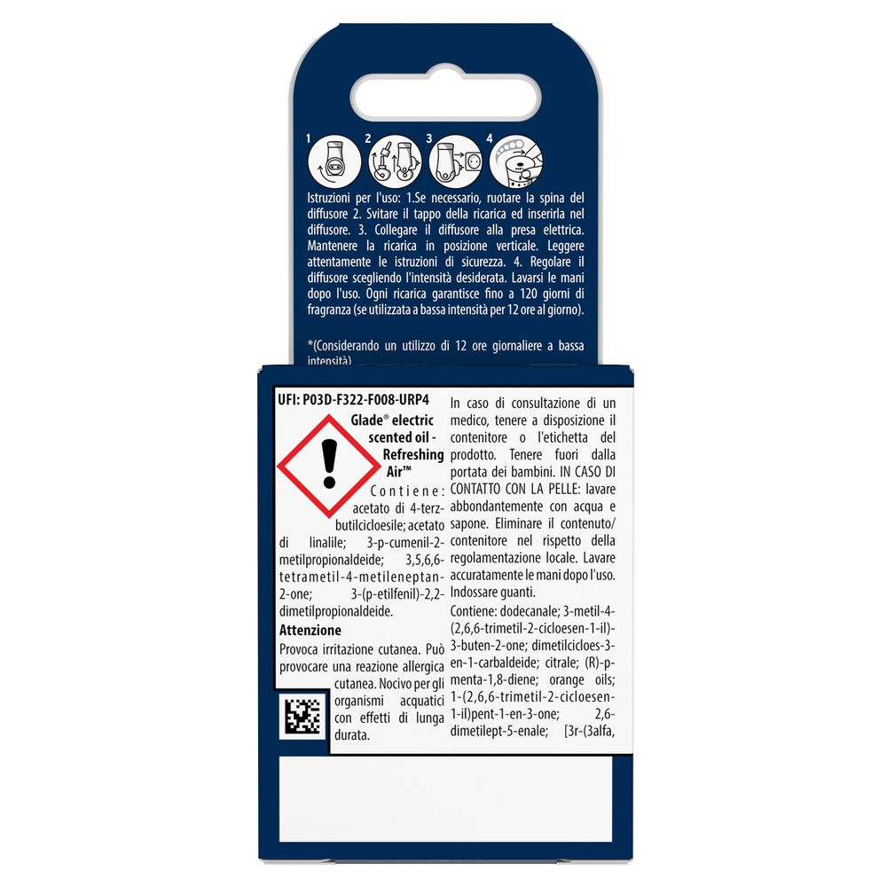 Glade Liquido elettrico ricarica Profumatore per Ambienti con Olii Essenziali, Fragranza Refreshing Air™, Elimina gli odori degli animali domestici, 20 ml