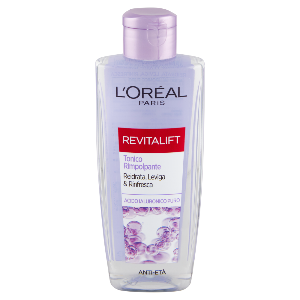 L'Oréal Paris Tonico Rimpolpante Revitalift Filler, Azione Detergente Anti-Età con Acido Ialuronico