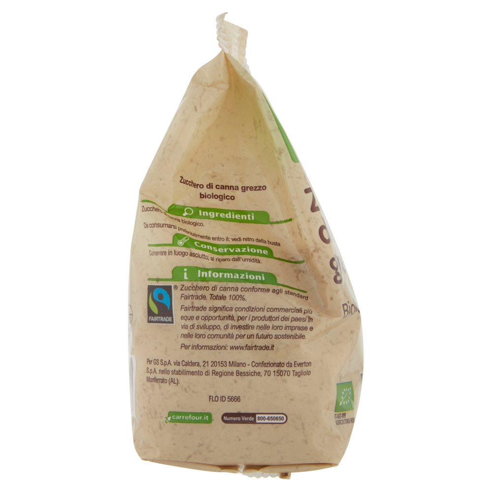 Carrefour Bio Zucchero di canna grezzo Biologico 500 g