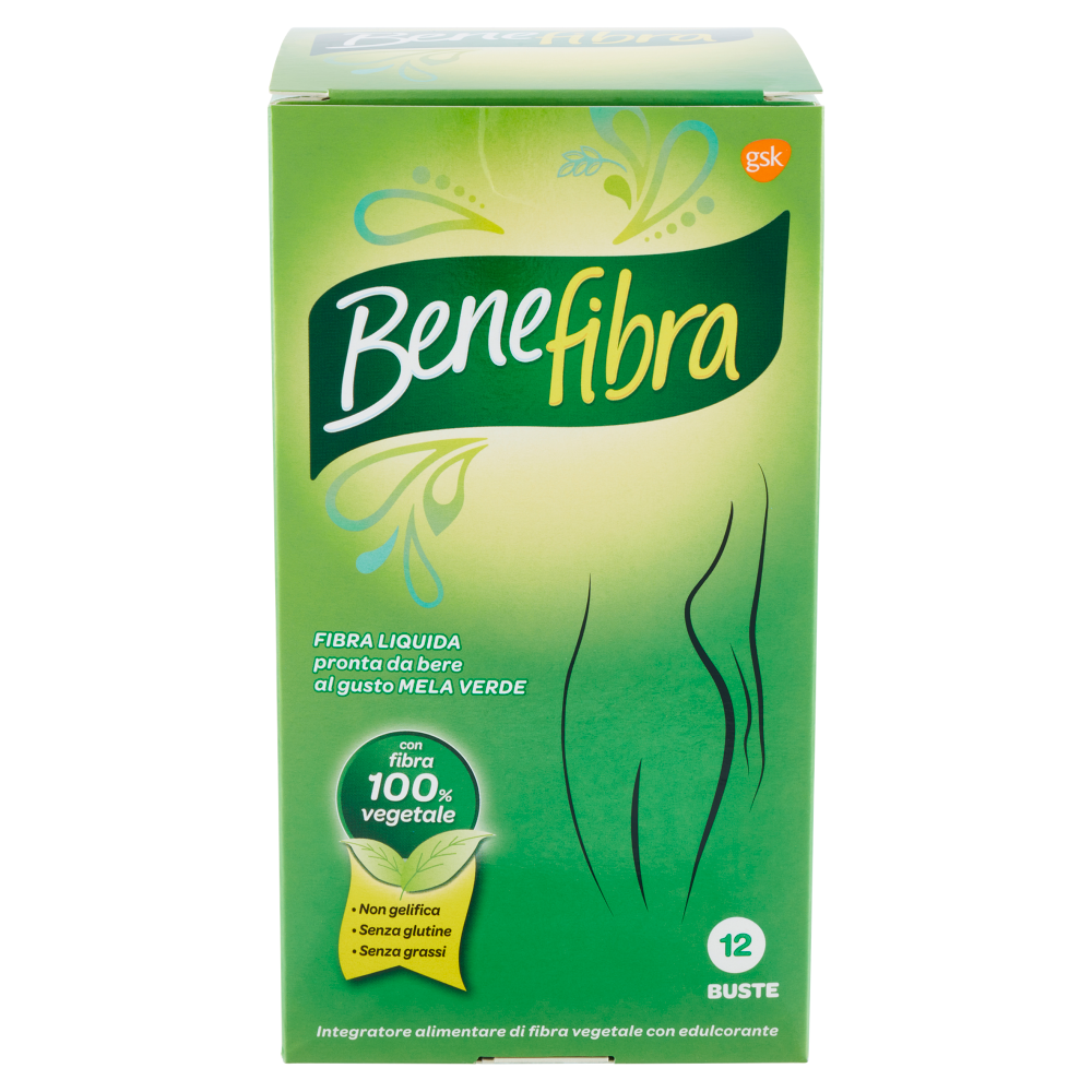Benefibra Integratore di Fibre Alimentari integratore Intestino gusto mela verde 12 Bustine 720 ml
