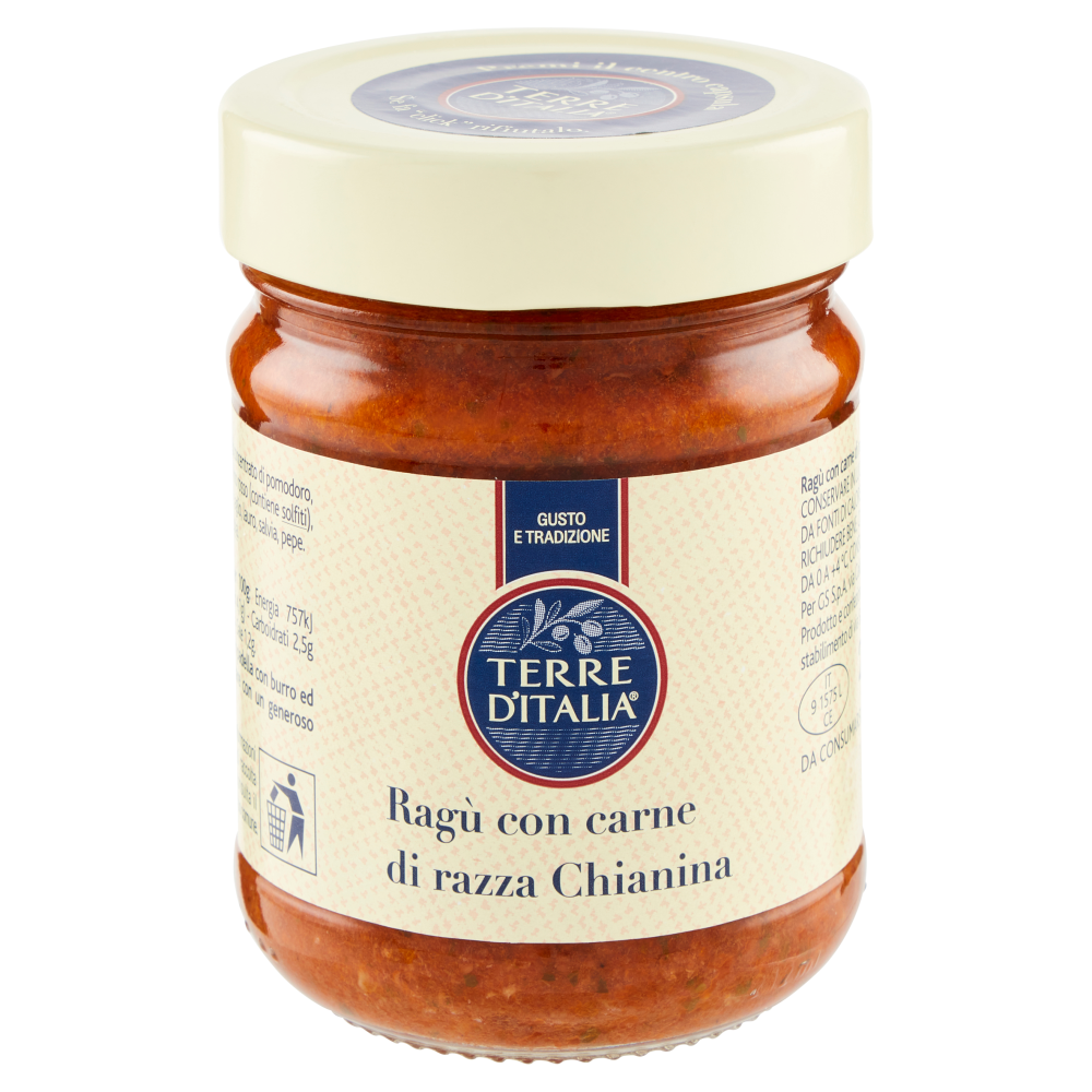 Terre d'Italia Ragù con carne di razza Chianina 200 g