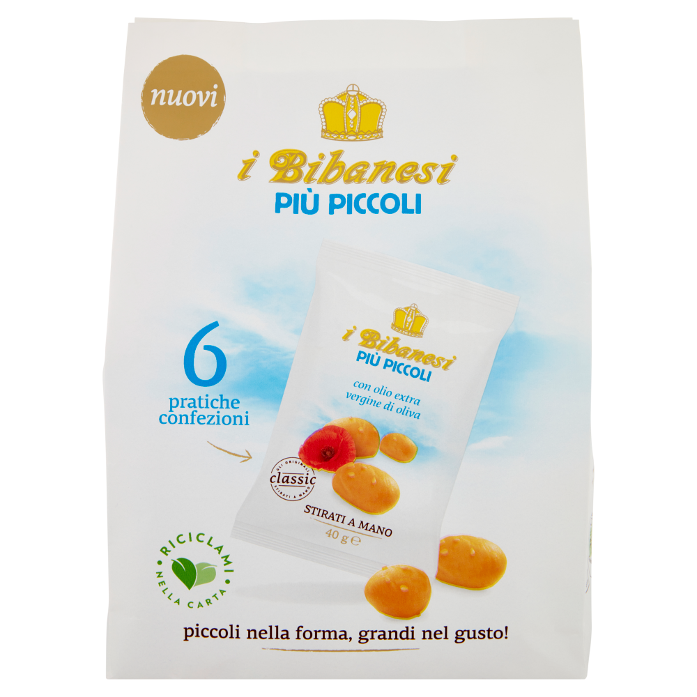i Bibanesi pi&ugrave; Piccoli con olio extra vergine di oliva 6 x 40 g