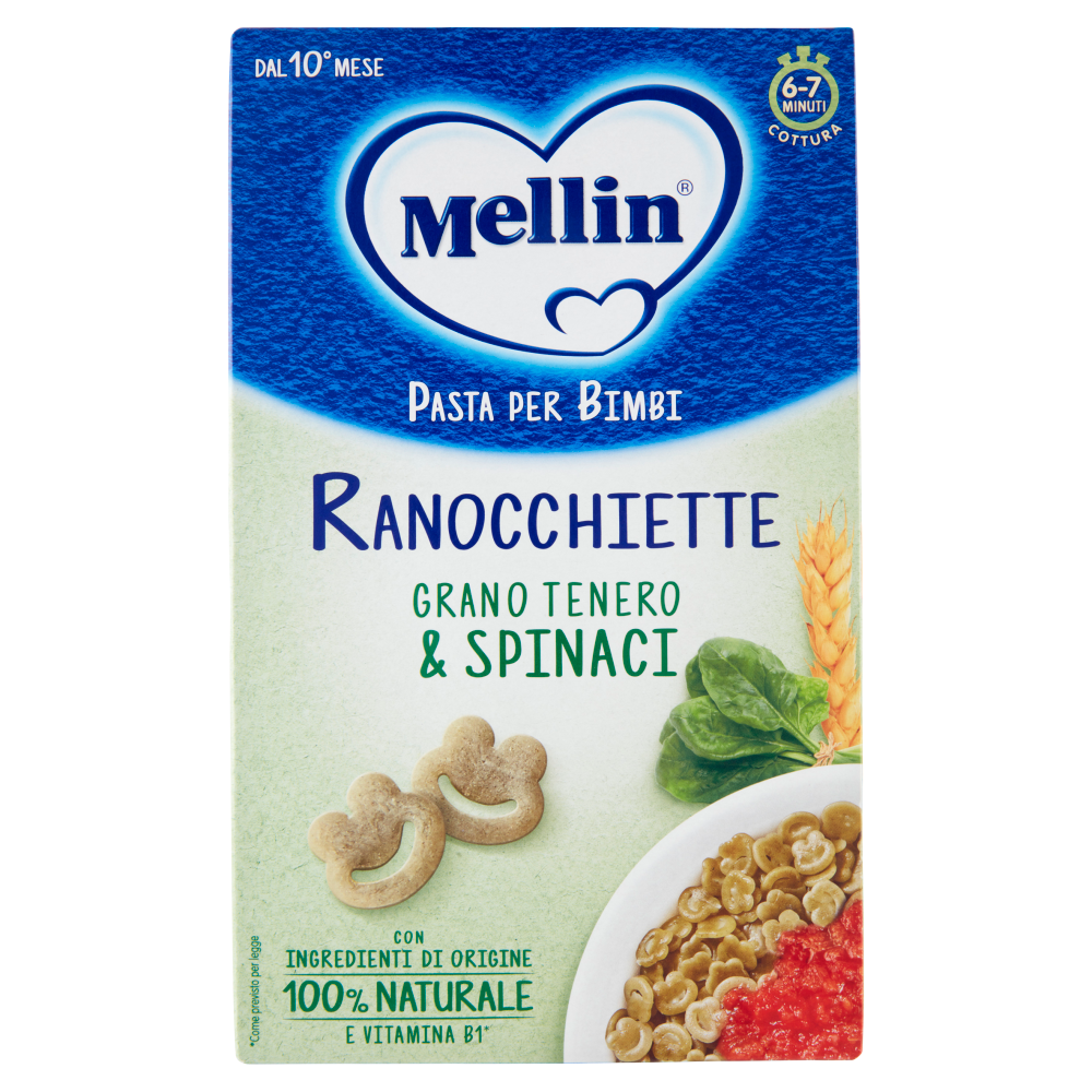 Mellin Pasta per Bimbi Ranocchiette Grano Tenero & Spinaci 280 g