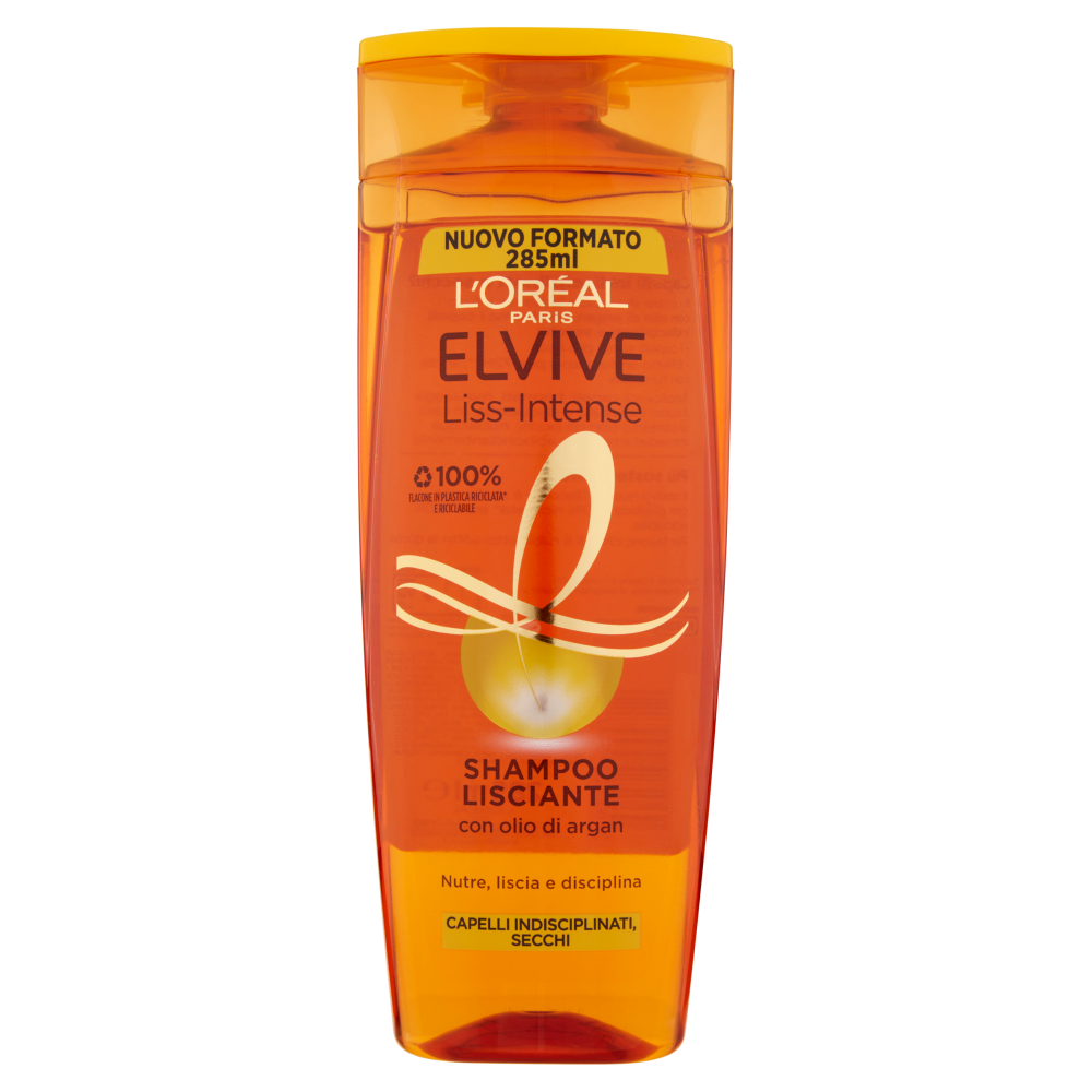 L'Or&eacute;al Paris Shampoo Elvive Liss Intense, Per Capelli Secchi, Difficili da Lisciare, 285 ml