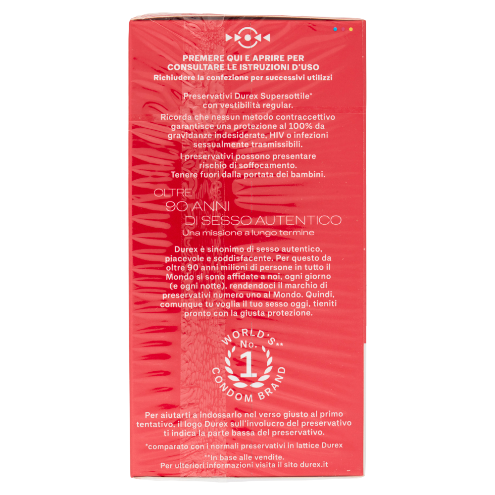 Durex Preservativi Supersottile Vestibilità Regolare, 18 Preservativi