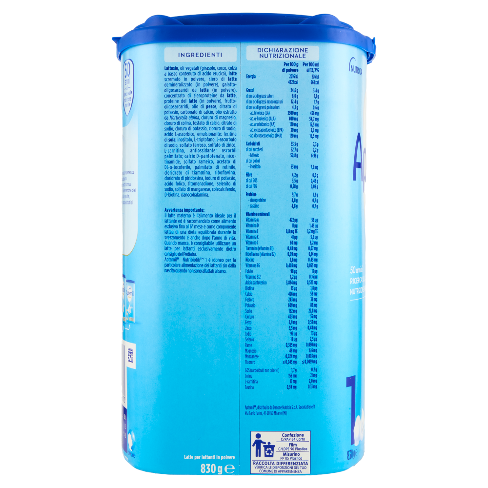 APTAMIL Nutribiotik 1 - Latte per Lattanti in Polvere, dalla nascita al 6&deg; mese,  830g
