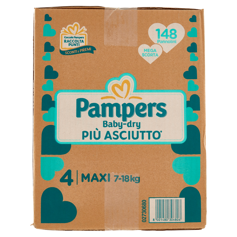 Pampers Baby-dry Maxi 148 pz
