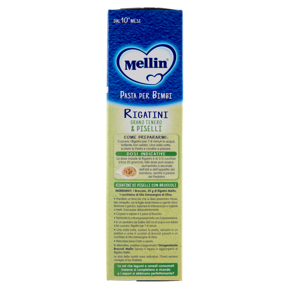 MELLIN Pastina Rigatini con Grano Tenero e Piselli 280 g