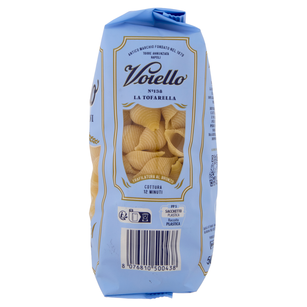Voiello Pasta La Tofarella N°138 grano Aureo 100% italiano Trafilata bronzo 500g