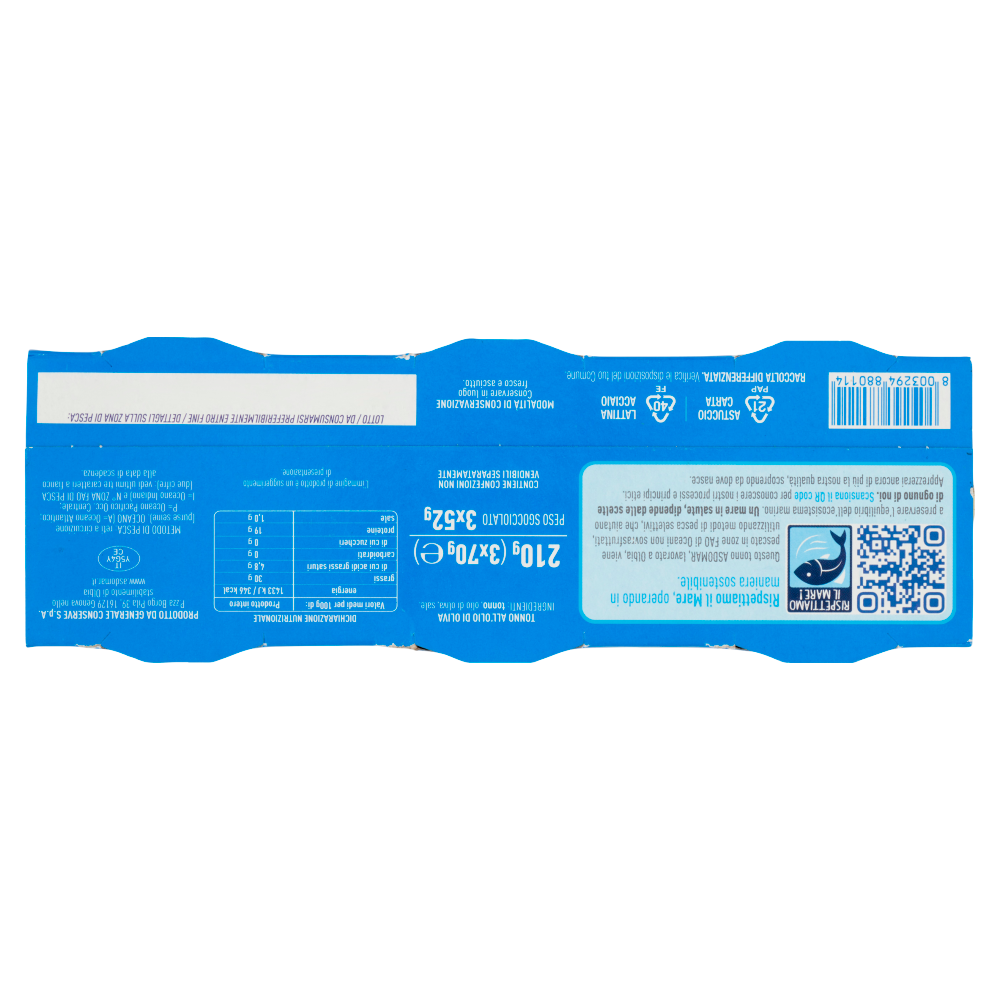 Asdomar Tonno all'olio di oliva 3 x 70 g