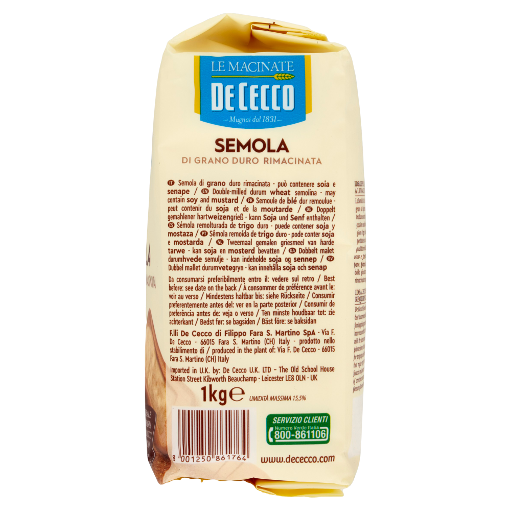 De Cecco Le Macinate Semola di Grano Duro Rimacinata 1 Kg