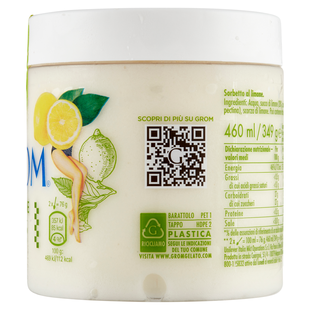 Grom Limone con Limoni di Sicilia 349 g