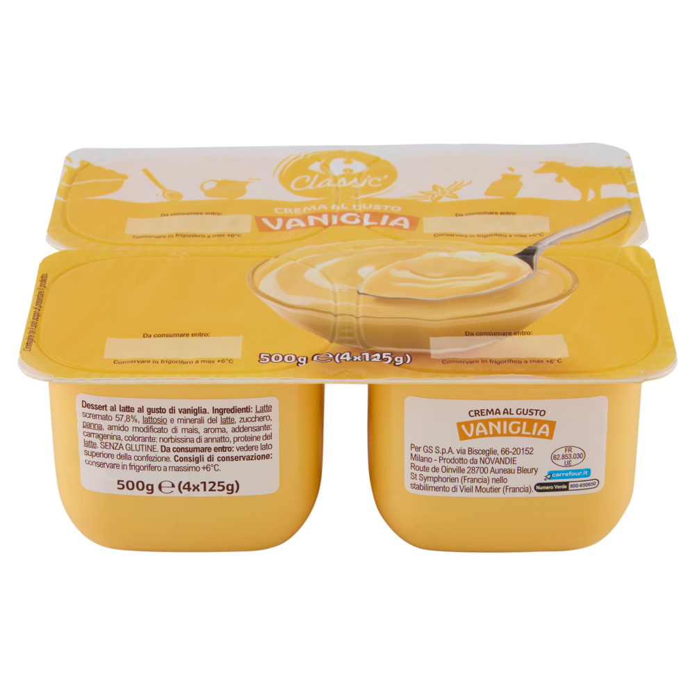 Carrefour Classic Crema al Gusto Vaniglia 4 x 125 g