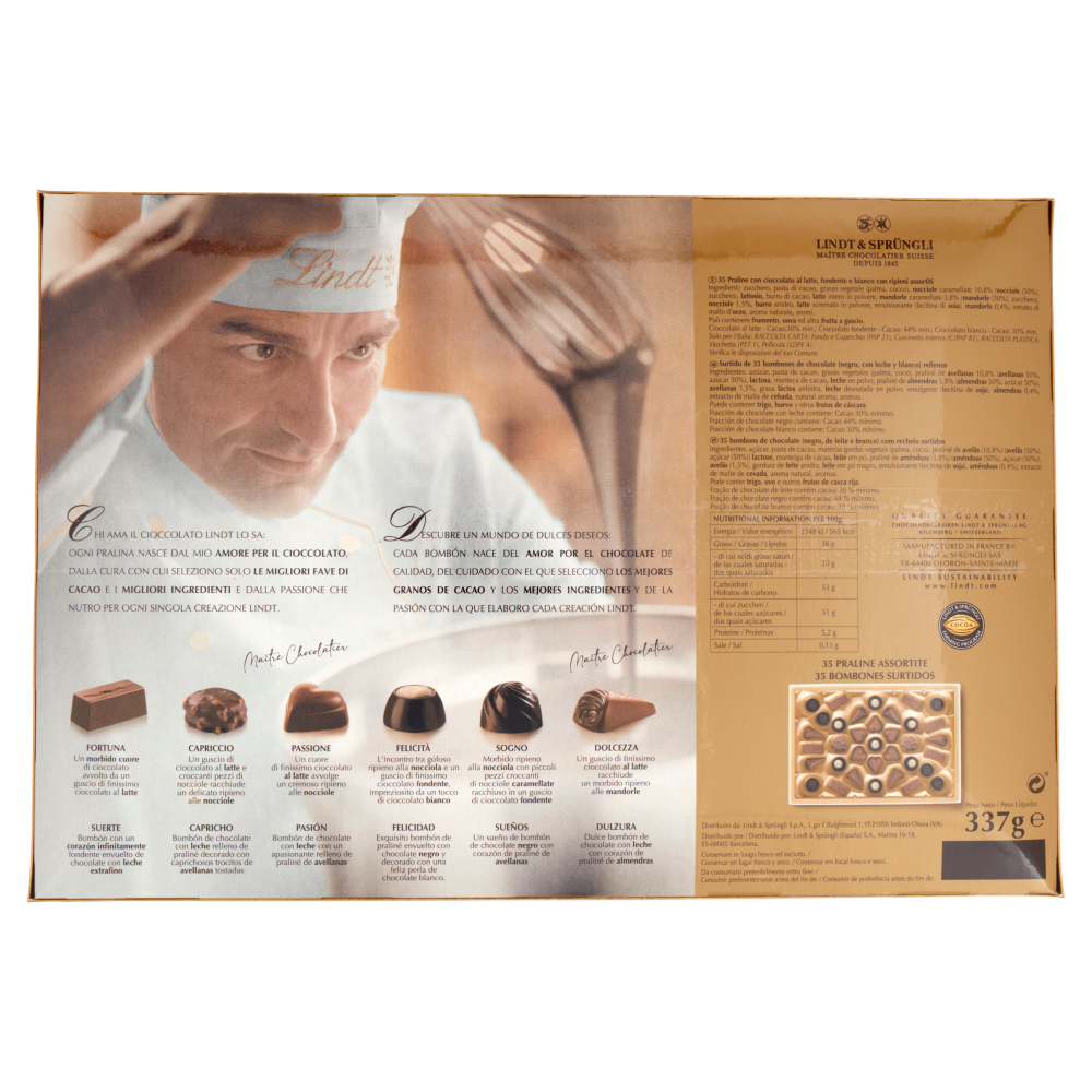 Lindt Piacevolmente Insieme Cioccolatini assortiti Scatola regalo 337 g