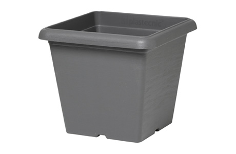 Plastecnic Terrae Vaso Quadro 35 Grigio Fumo