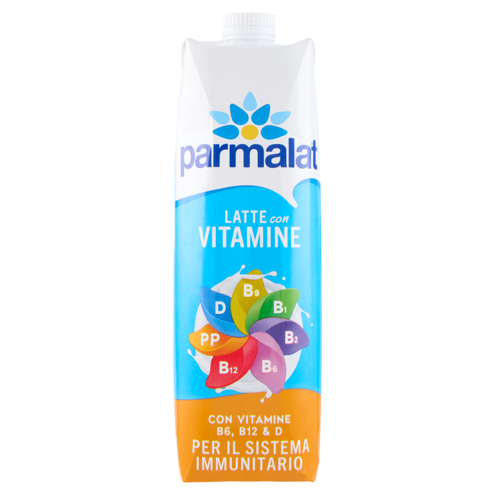 parmalat Latte con Vitamine B₉, B₁, B₂, B₆, B₁₂, PP, D 1000 ml