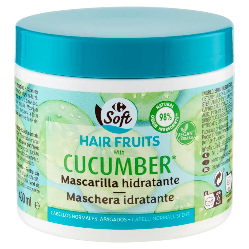 Carrefour Soft Hai Fruits con estratto di cetriolo Maschera idratante 400 ml