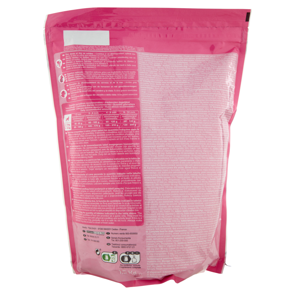 Carrefour Companino Expert Mini <10 Kg Junior 1-12 mesi Ricco in Pollo 1,5 kg