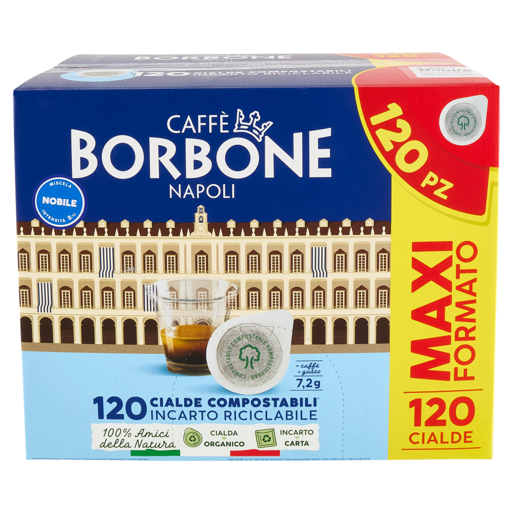 Caff&egrave; Borbone Miscela Nobile Cialde Compostabili* 120 x 7,2 g