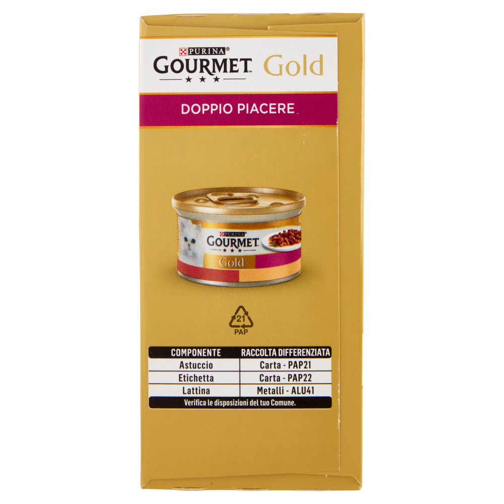 PURINA GOURMET Gold Doppio Piacere Anatra & Tacch/Manzo & Pollo/Pesce Oceano/Coniglio & Fegato 8x85g