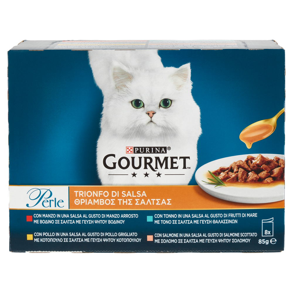 PURINA GOURMET Perle Trionfo di Salsa Manzo / Pollo / Tonno / Salmone 8 x 85 g