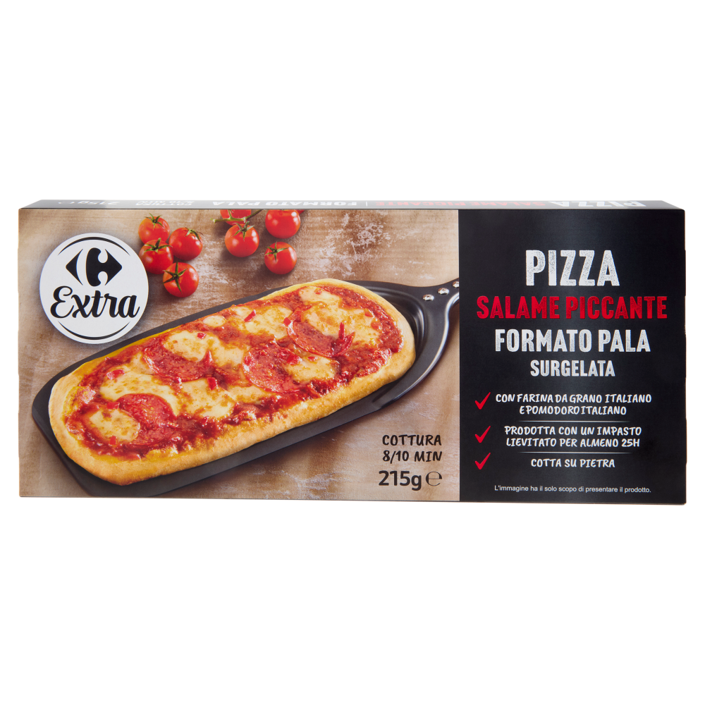 Carrefour Extra Pizza Salame Piccante Formato Pala Surgelata 215 g
