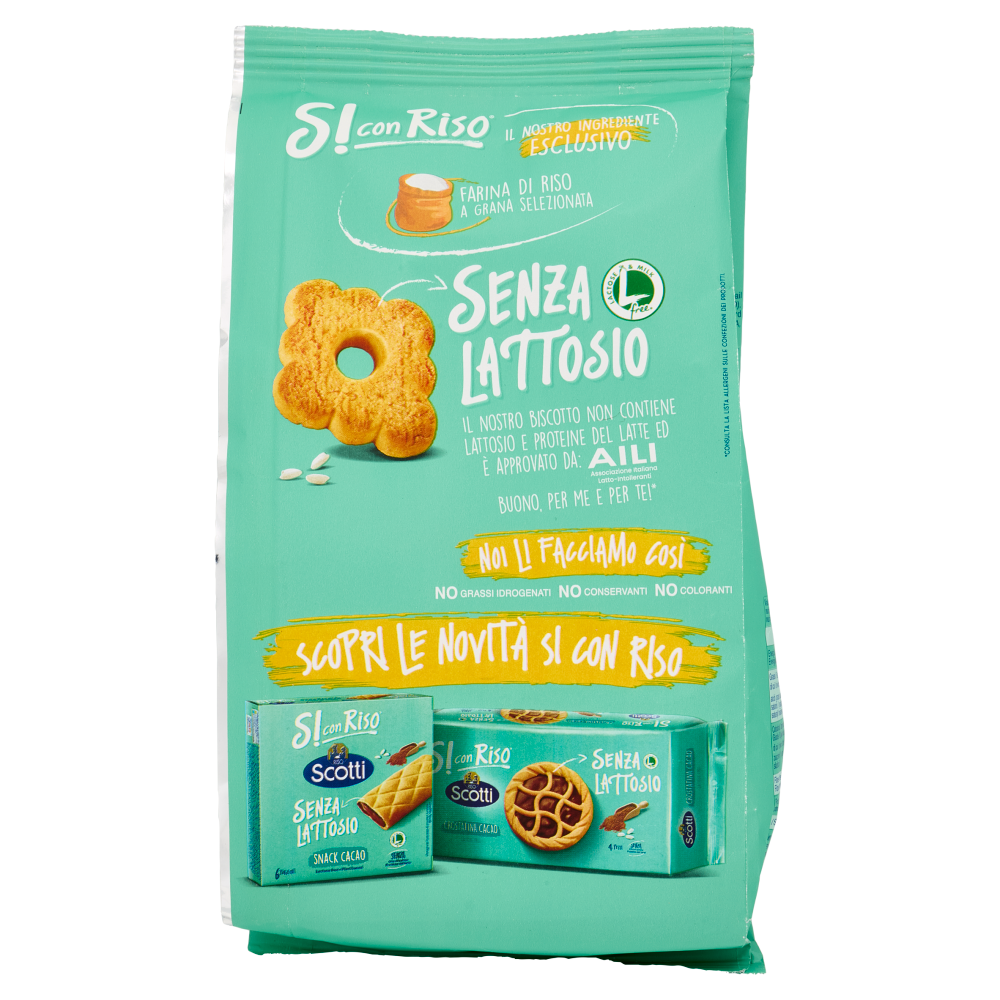 Riso Scotti Si con Riso Senza Lattosio Biscotto Rustico con Riso 350 g