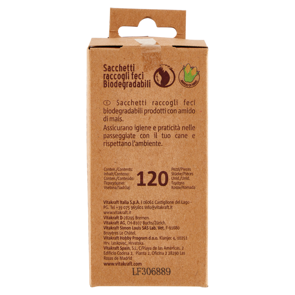 Vitakraft Care Sacchetti raccogli feci biodegradabili 8 x 15 pz
