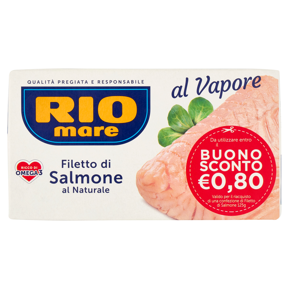 Rio mare Filetto di Salmone al Naturale al Vapore 125 g