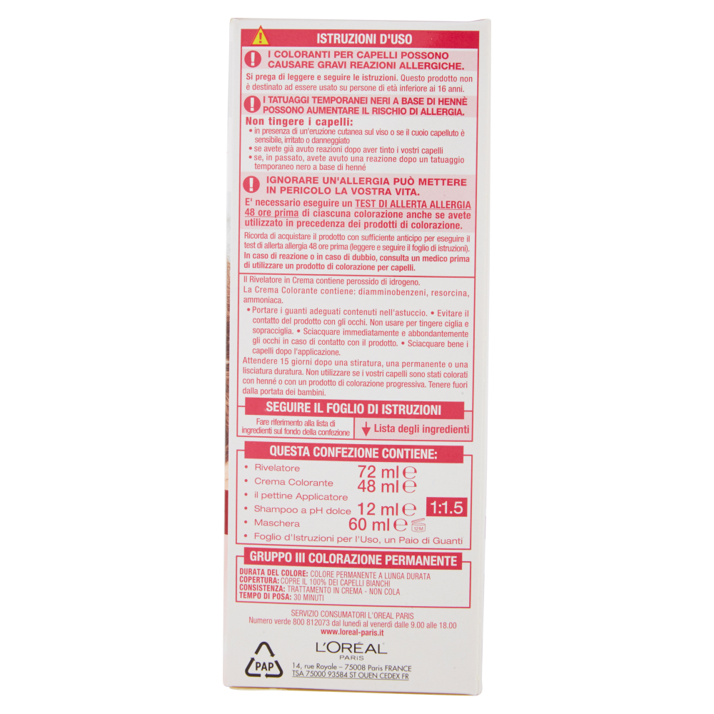 L'Or&eacute;al Paris Excellence, Crema colorante triplo trattamento avanzato, 6 Biondo Scuro