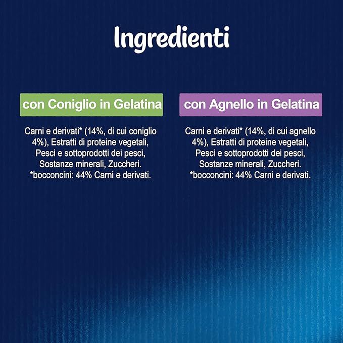 Felix le Ghiottonerie Selezioni Deliziose Cibo umido per gatti adulti con Manzo, Pollo, Agnello e Coniglio, 24 bustine da 85g