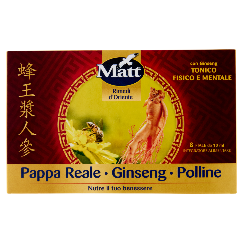 Matt Rimedi d'Oriente Pappa Reale - Ginseng - Polline Fiale 8 x 10 ml