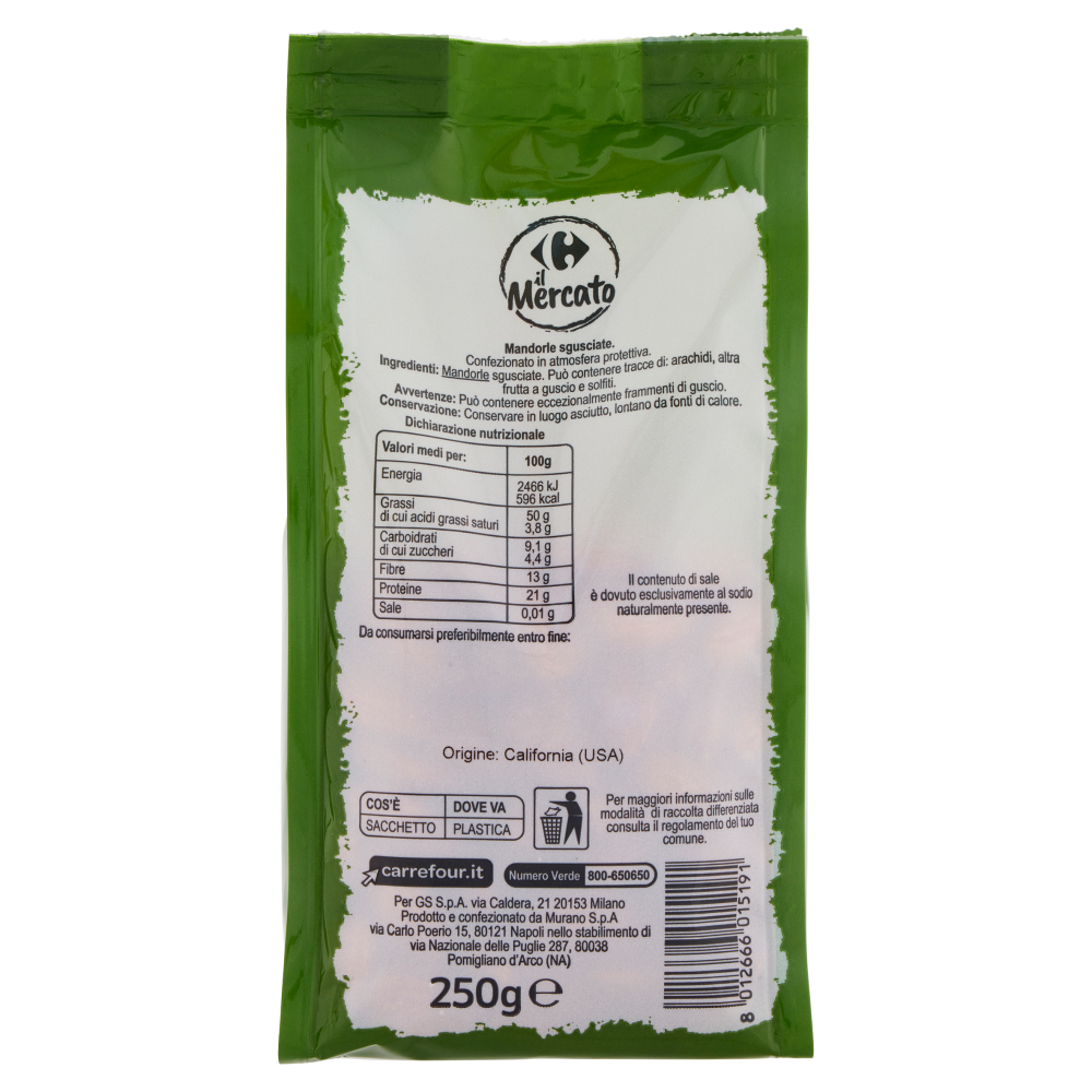 Carrefour il Mercato Mandorle sgusciate 250 g