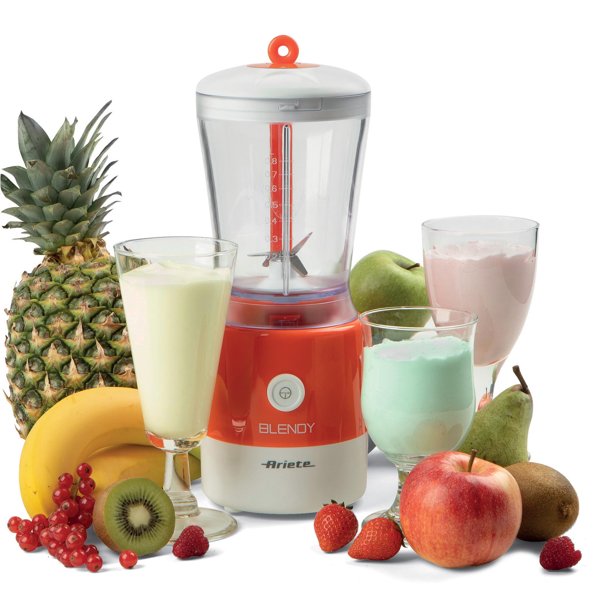 Ariete Blendy 0,8 L Frullatore da tavolo 350 W Arancione, Bianco