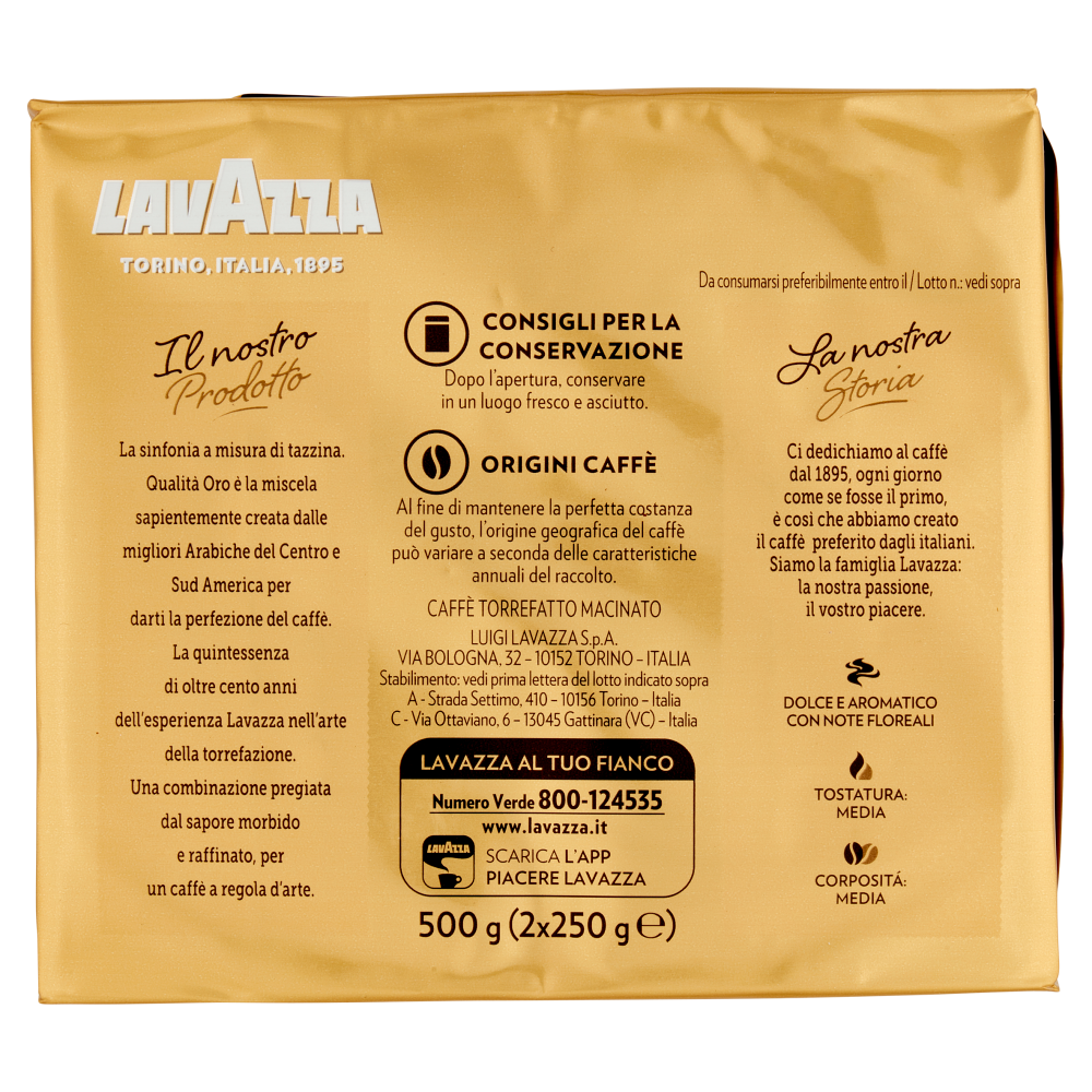 Lavazza Qualità Oro Caffè Macinato 2 x 250 g