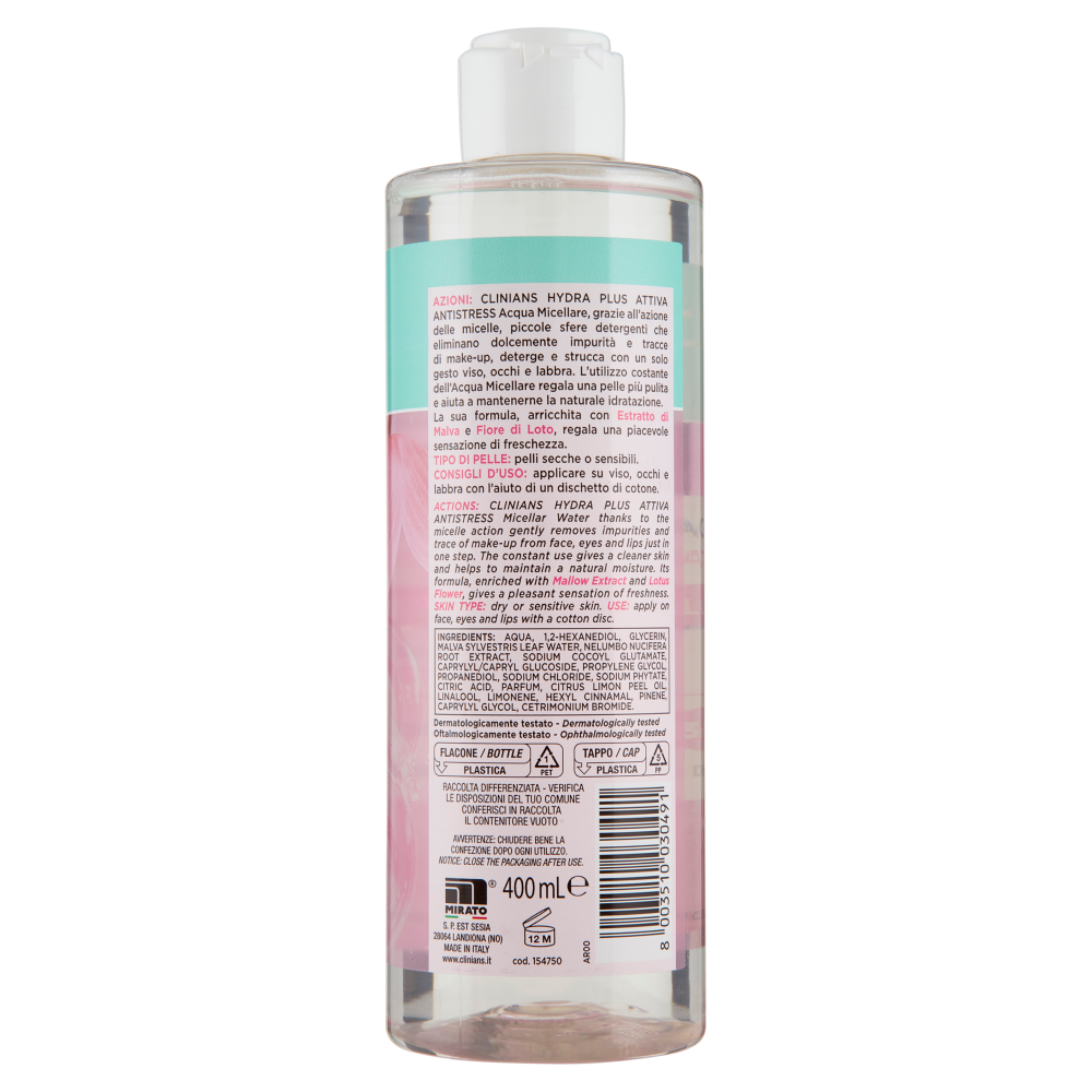 Clinians Hydra Plus Acqua Micellare Attiva Antistress 400 mL