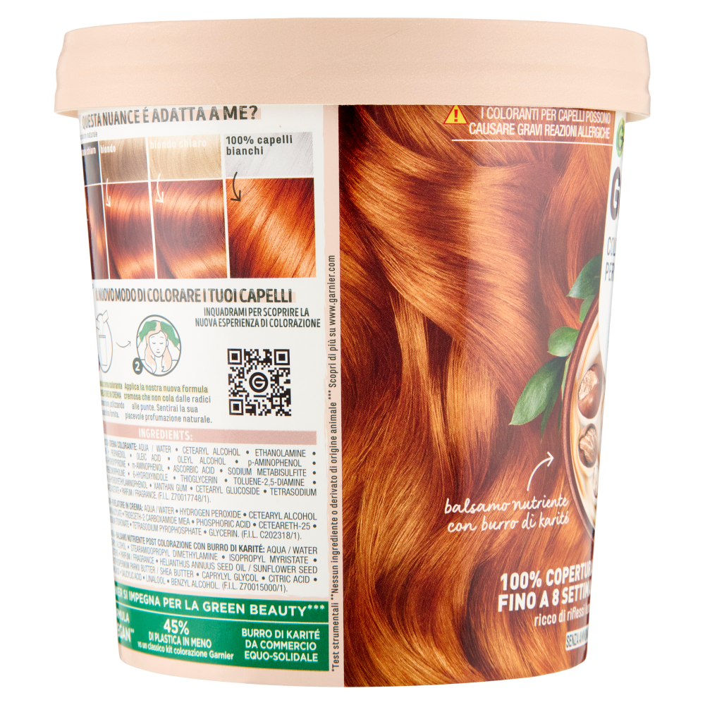 Garnier GOOD 7.43 Biondo Ramato, colorazione permanente senza ammoniaca, 90% di origine naturale