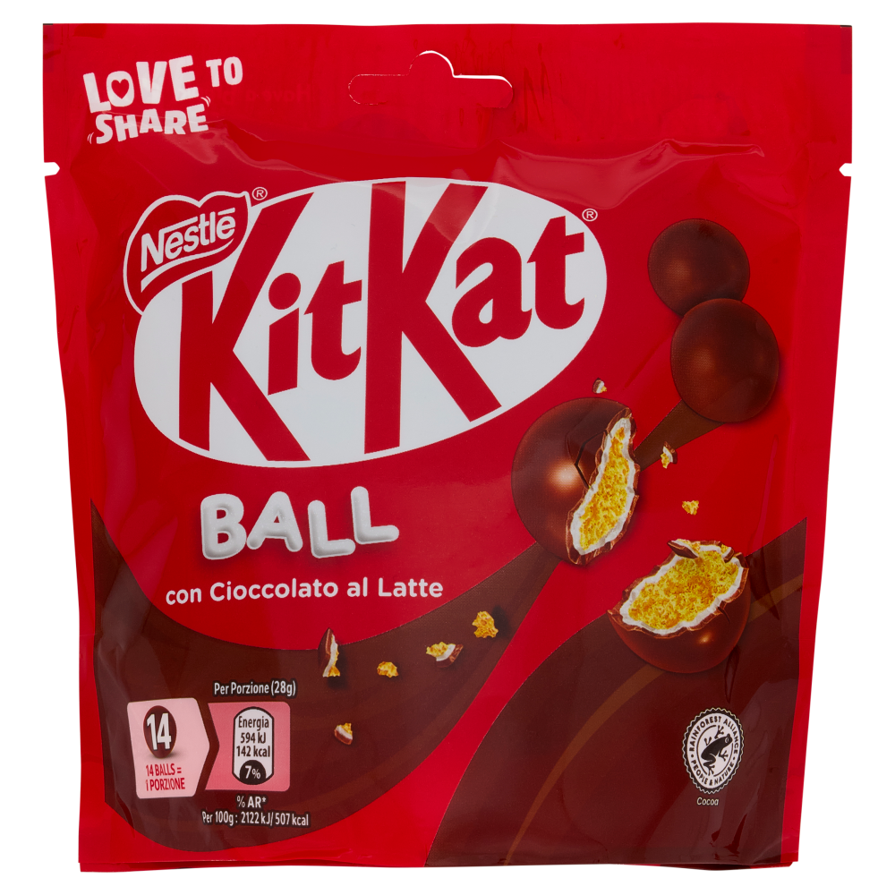 KITKAT Ball Palline di Cereale ricoperte di Cioccolato al Latte Sacchetto 140g