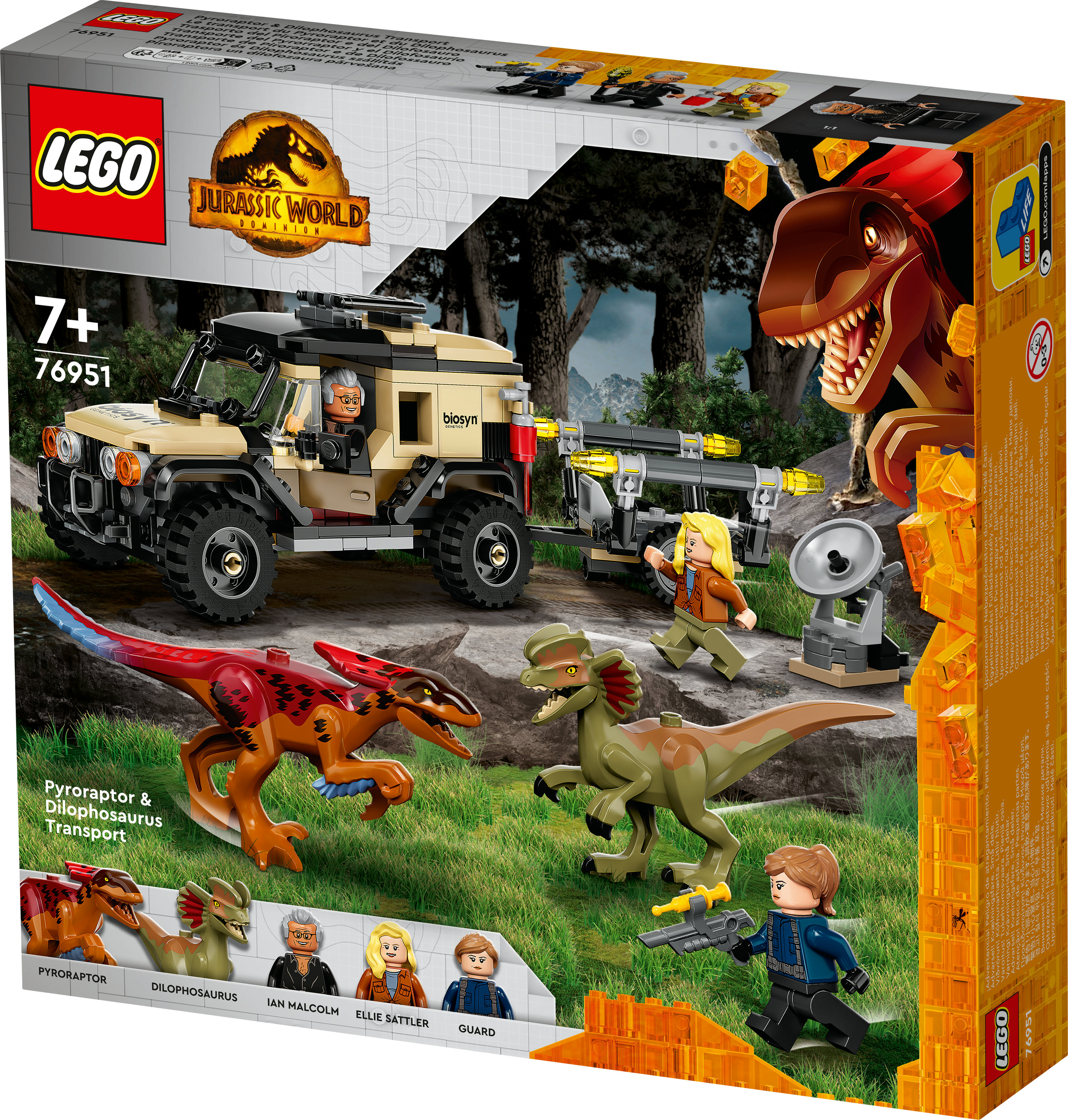 LEGO Jurassic World Trasporto del Piroraptor e del Dilofosauro