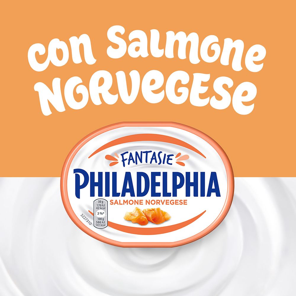 Philadelphia Fantasie al Salmone Norvegese Latticino Fresco e Cremoso Vaschetta 150g