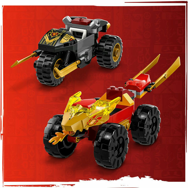 LEGO NINJAGO Battaglia su auto e moto di Kai e Ras