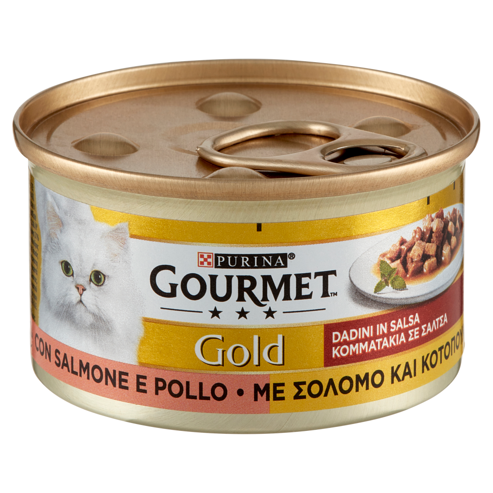 PURINA GOURMET Gold Dadini in Salsa con Salmone e Pollo 85 g