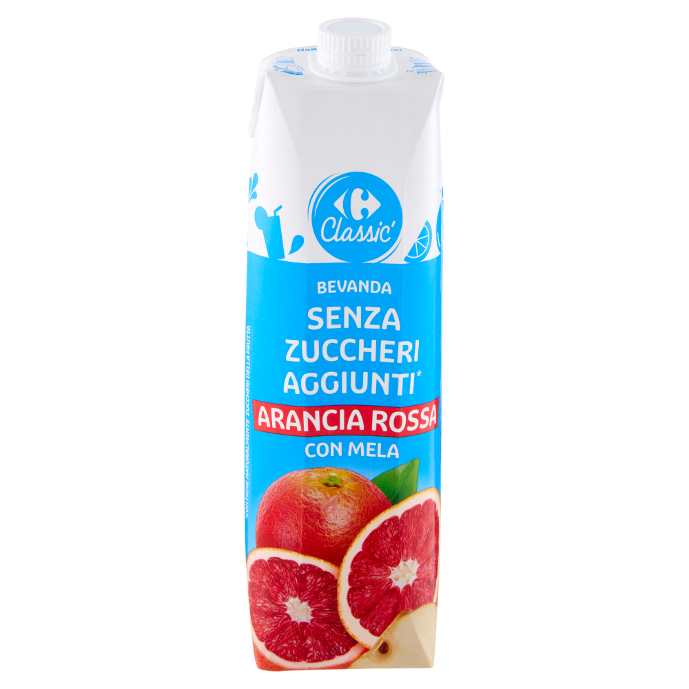 Carrefour Classic Senza Zuccheri Aggiunti* Arancia Rossa con Mela 1 L