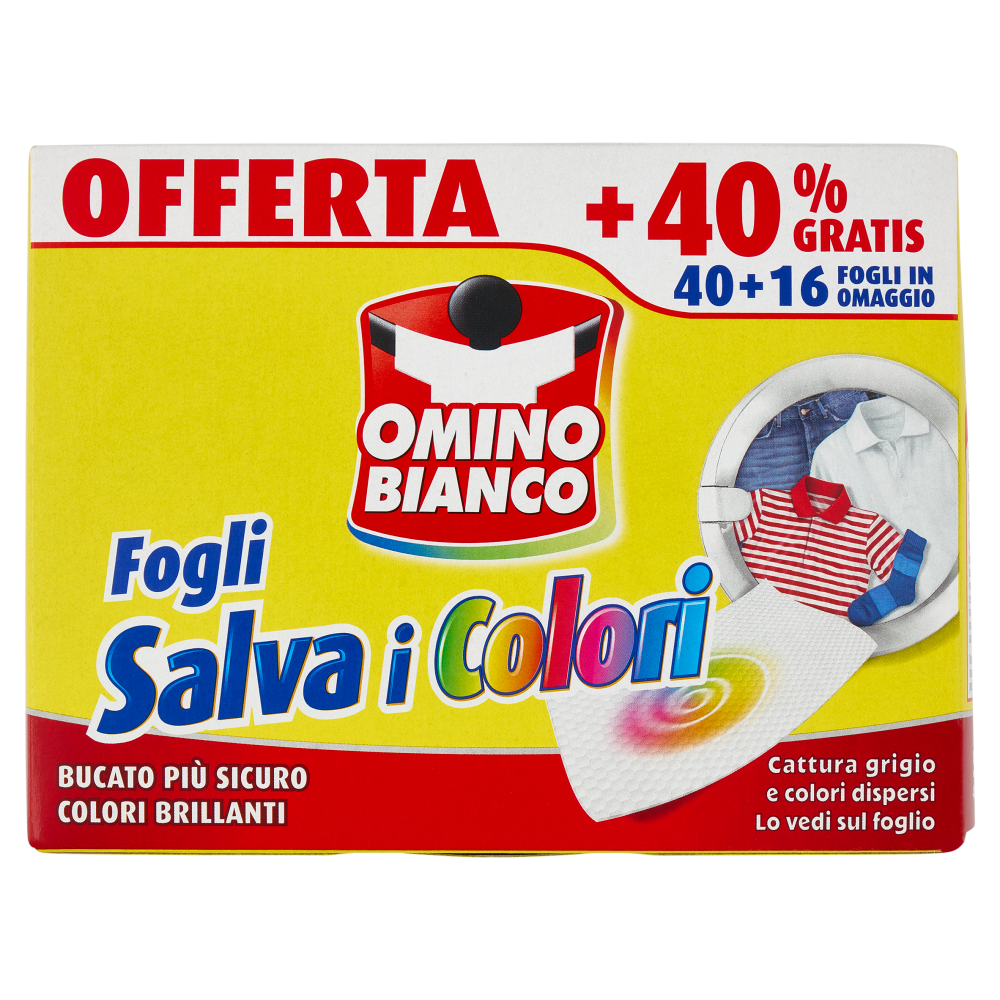 Omino Bianco Fogli Salva i Colori 56 pz