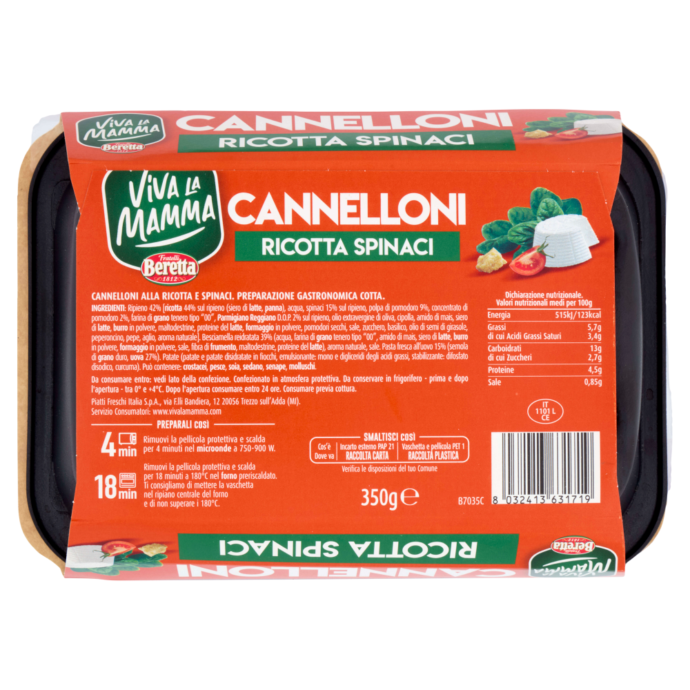 Viva la Mamma Cannelloni Ricotta e Spinaci 350 g