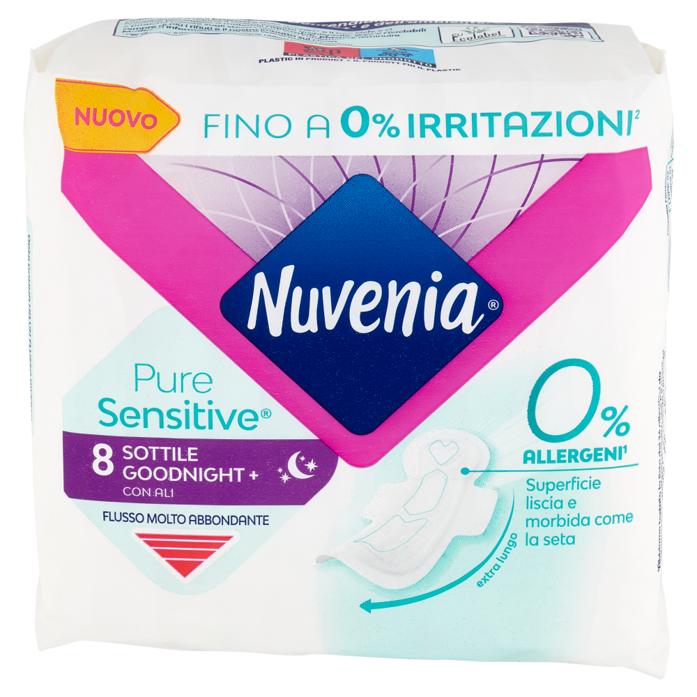 Nuvenia Pure Sensitive Sottile Goodnight+ con Ali 8 pz