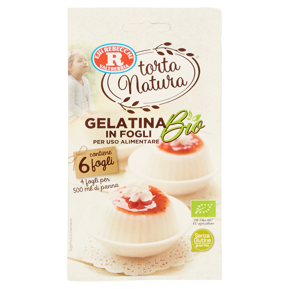 F.lli Rebecchi Valtrebbia torta Natura Gelatina in Fogli Bio 6 fogli 10 g